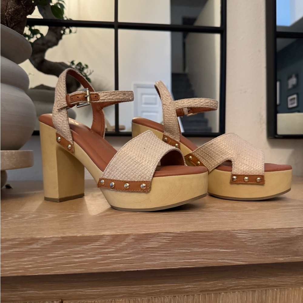 Anthropology SARTO Wally 2 Woven Platform Heels